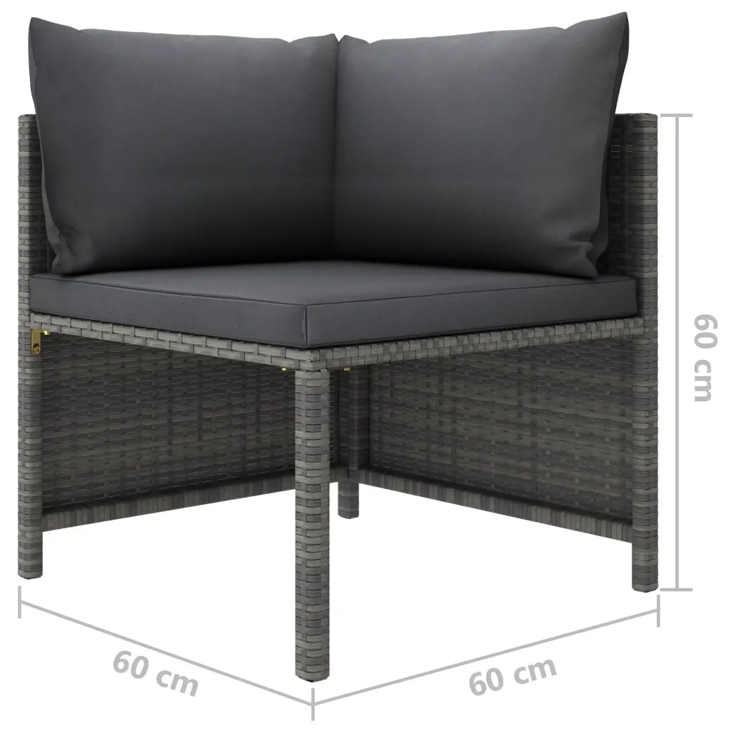 Set Divani da Giardino 12 pz con Cuscini in Polyrattan Grigio cod mxl 36222