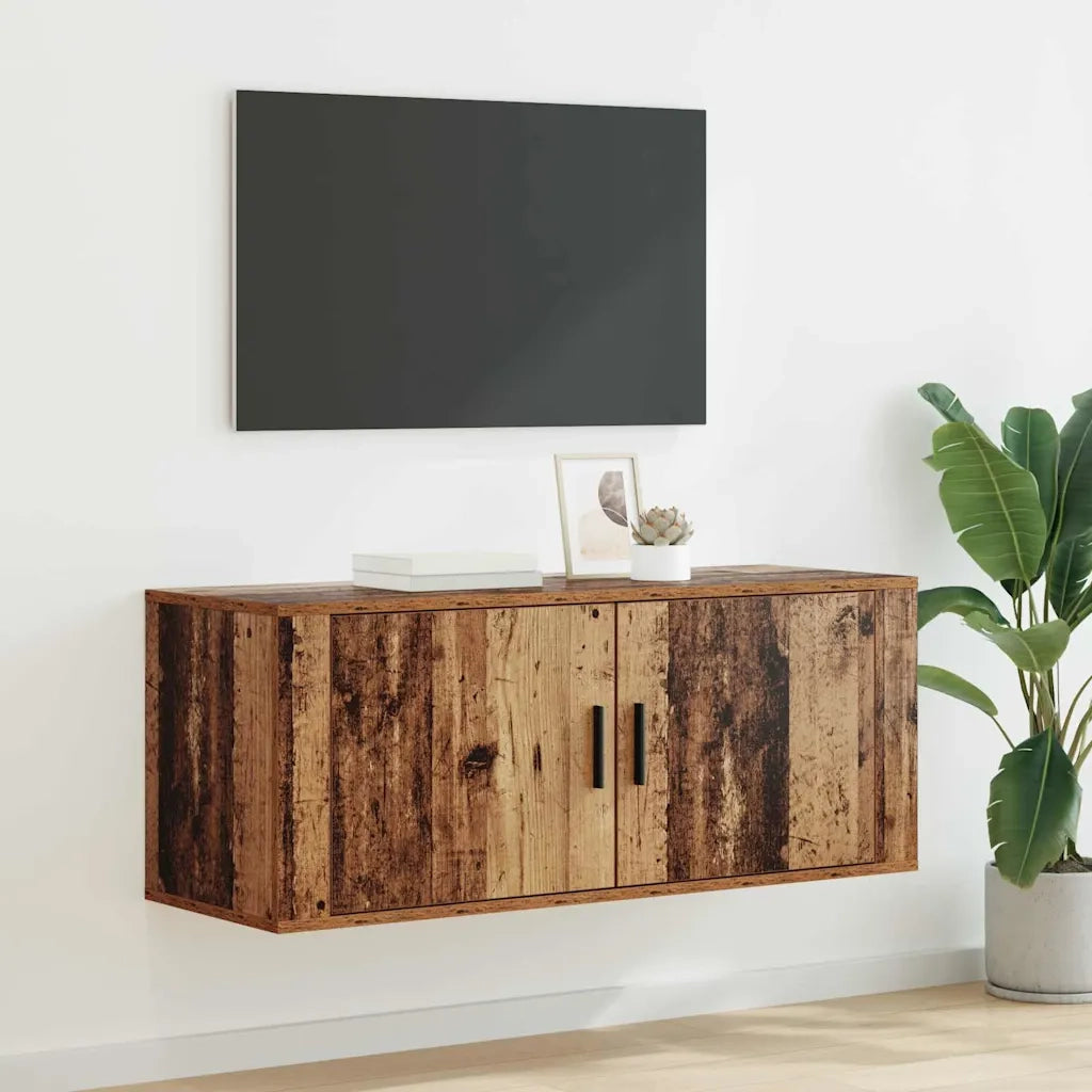 Mobile TV da parete-Mobile TV a Muro-Credenza TV Legno vecchio 100 x 34,5 x 40 cm