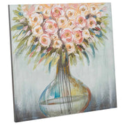 Quadro dipinto a mano con rilievo bianco 80x80x3h