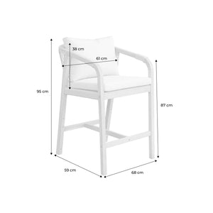 Set di 2 poltrone da giardino in legno di acacia e corda, marrone