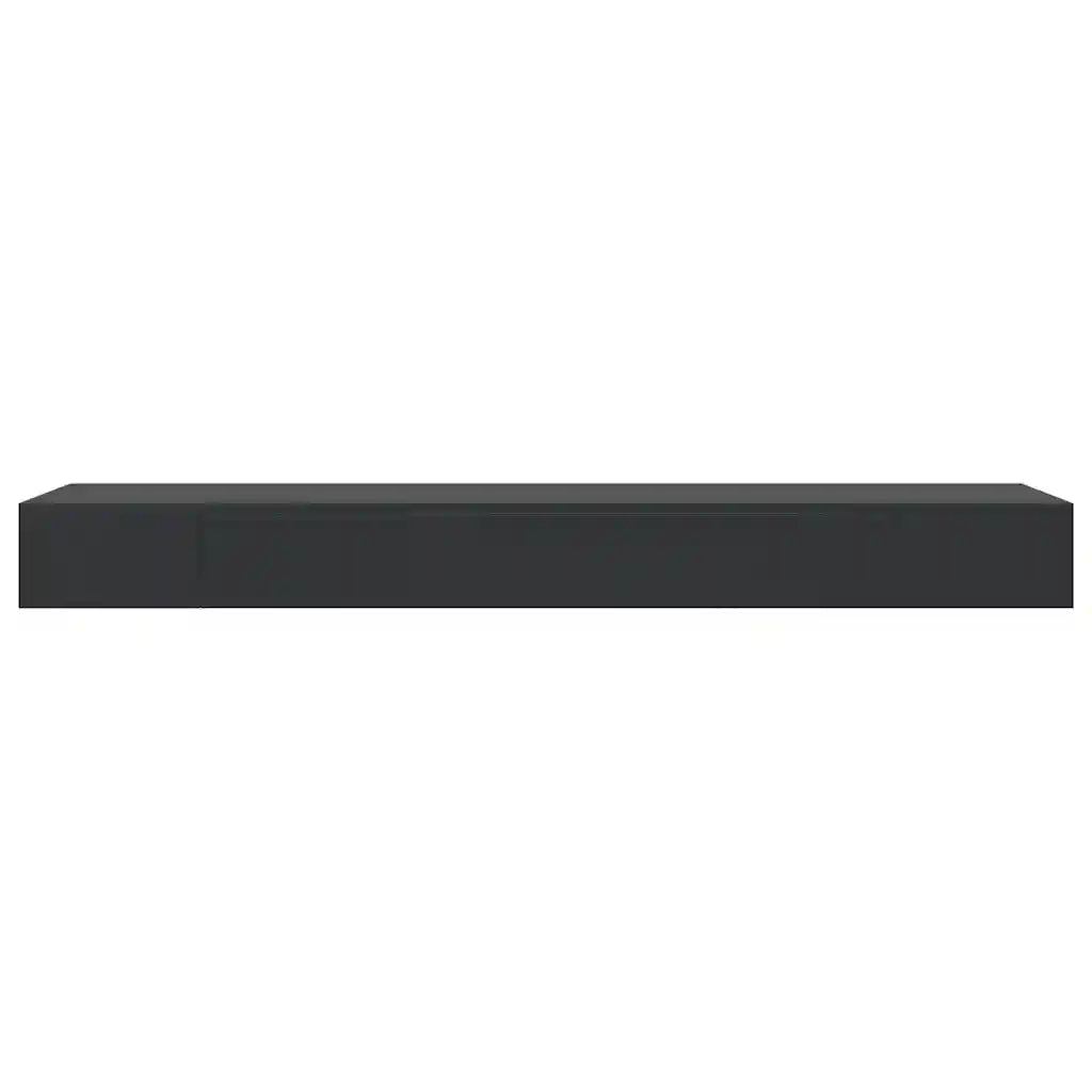 Mensola a Muro Galleggianti con Cassetto Nera 80x25x8 cm 288206