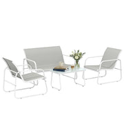 Set divano giardino 4 pezzi ¨C zephmum ¨C tessuto textilene grigio chiaro