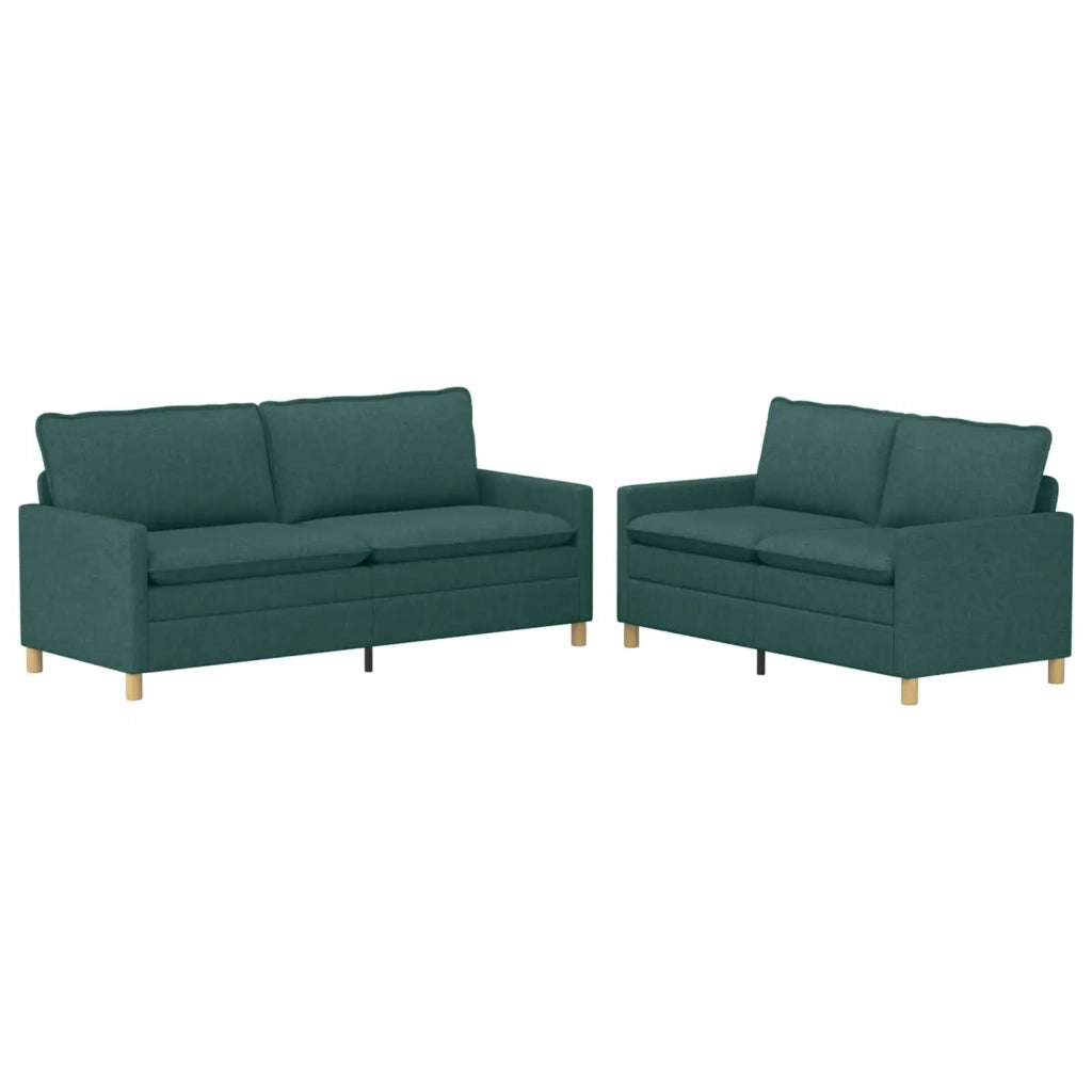 Set di divani 2 pz Verde Scuro Tessuto 3417141