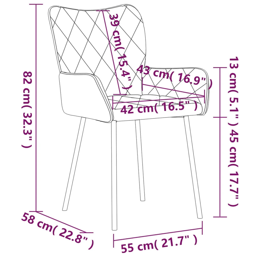 Sedie da Pranzo 2 pz Blu in Tessuto 344843
