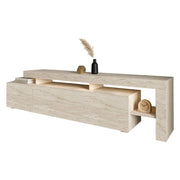 Trasacco, Mobile Porta tv un Ripiano, 192x37x53h cm Beige Marmo