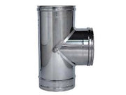 RACCORDO A T 90  ° IN ACCIAIO INOX AISI 304 MONOPARETE SPESSORE MM.05  FFM  EE ¸ mm.120