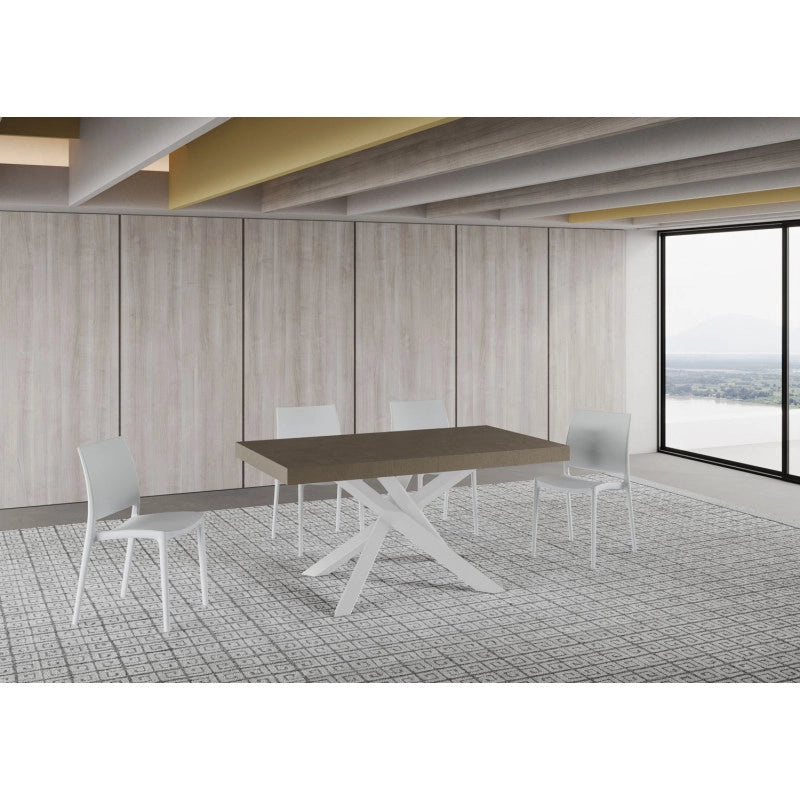 Tavolo allungabile 160/264x90 cm Volantis telaio Bianche - Tortora