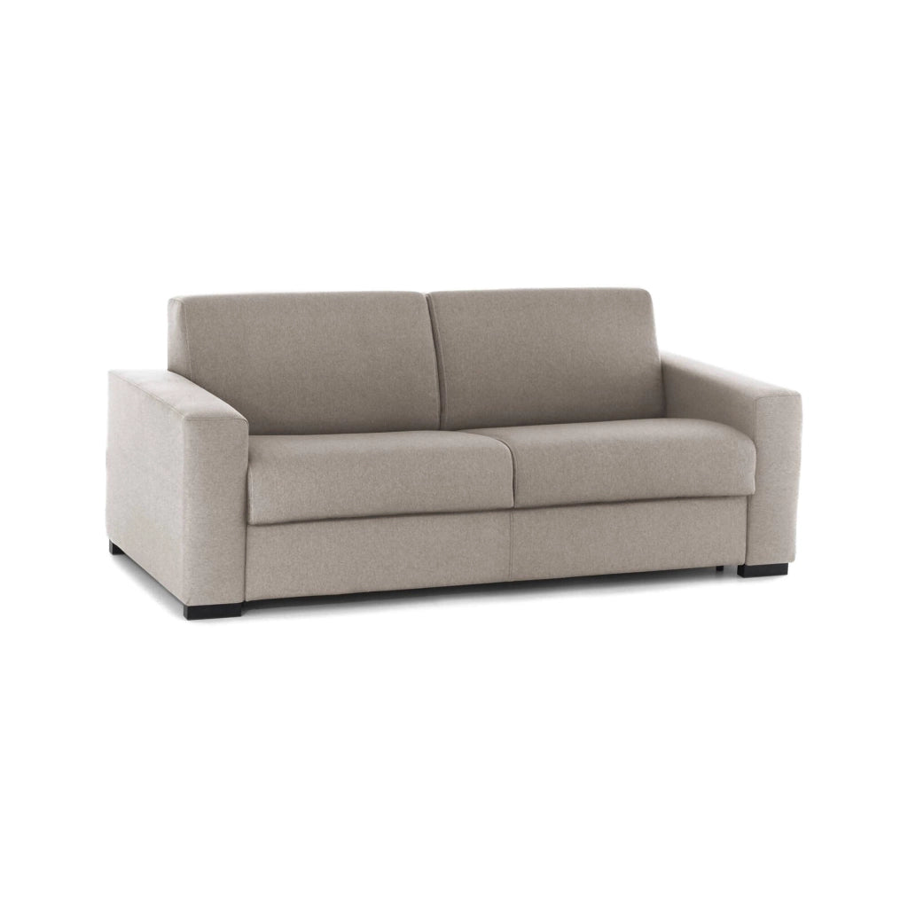Divano fisso Cianite, Divano a 2 posti Large, Made in Italy, SofÒ  Soggiorno, in tessuto imbottito, con Braccioli slim, cm 180x95h90, Tortora