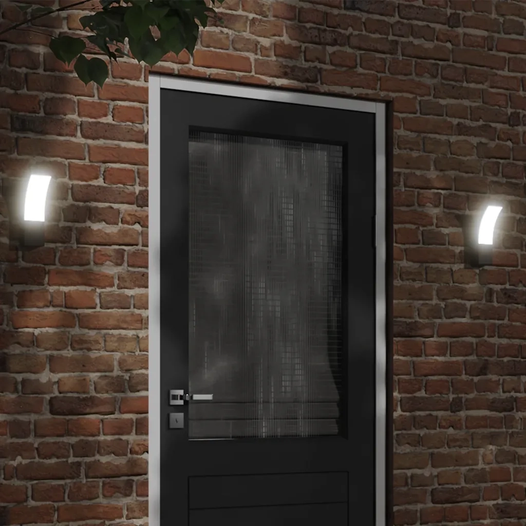 Applique per Esterni con LED 2 pz Nere Alluminio Pressofuso 4006261