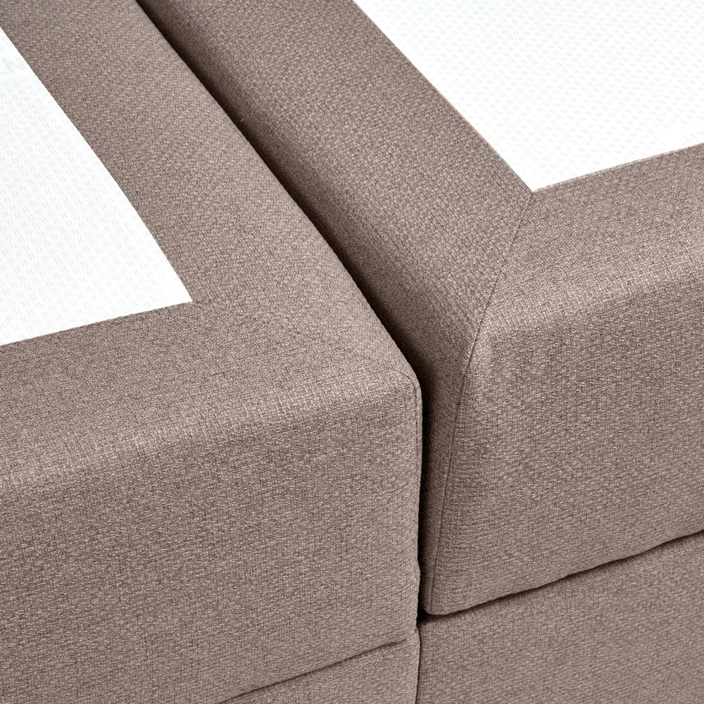 Letto matrimoniale Imbottito Tessuto tortora 180 x 200 cm Con Testiera Trapuntata