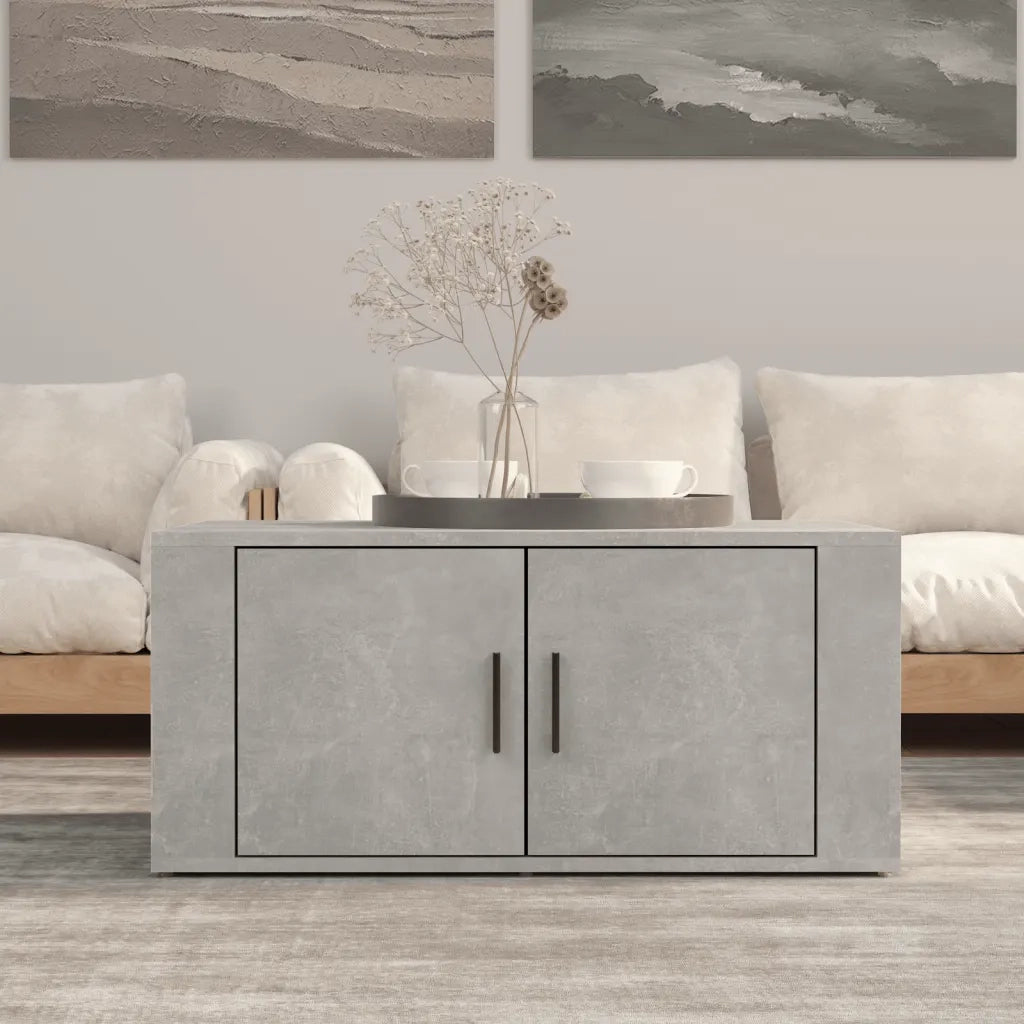 Tavolino salotto | Tavolino da caff¨¨ | Tavolino da Soggiorno Grigio Cemento 80x50x36 cm Legno Multistrato