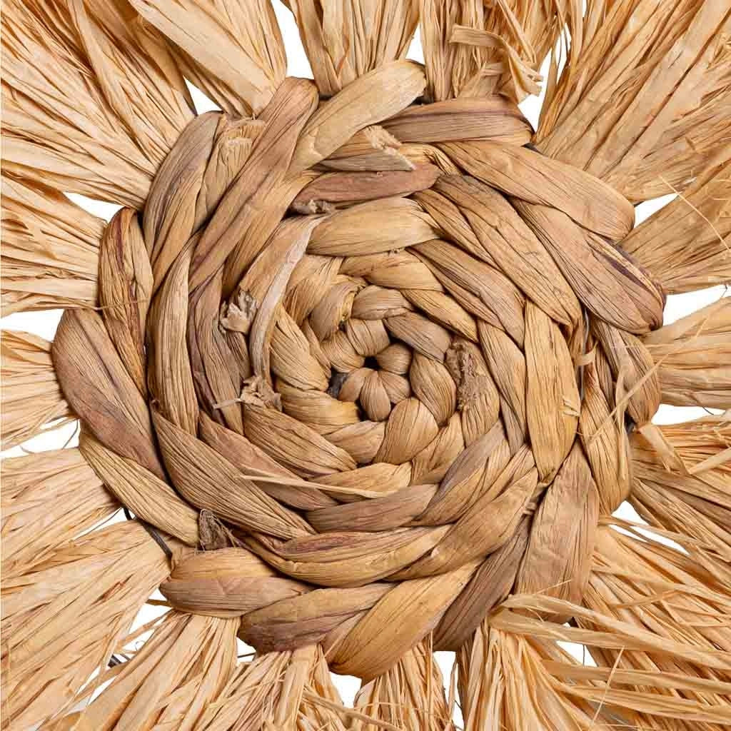 Figura decorazione murale in fibra naturale marrone d30x02h