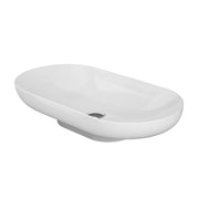 Lavabo d’appoggio 70cm ovale in ceramica bianca Rak Des