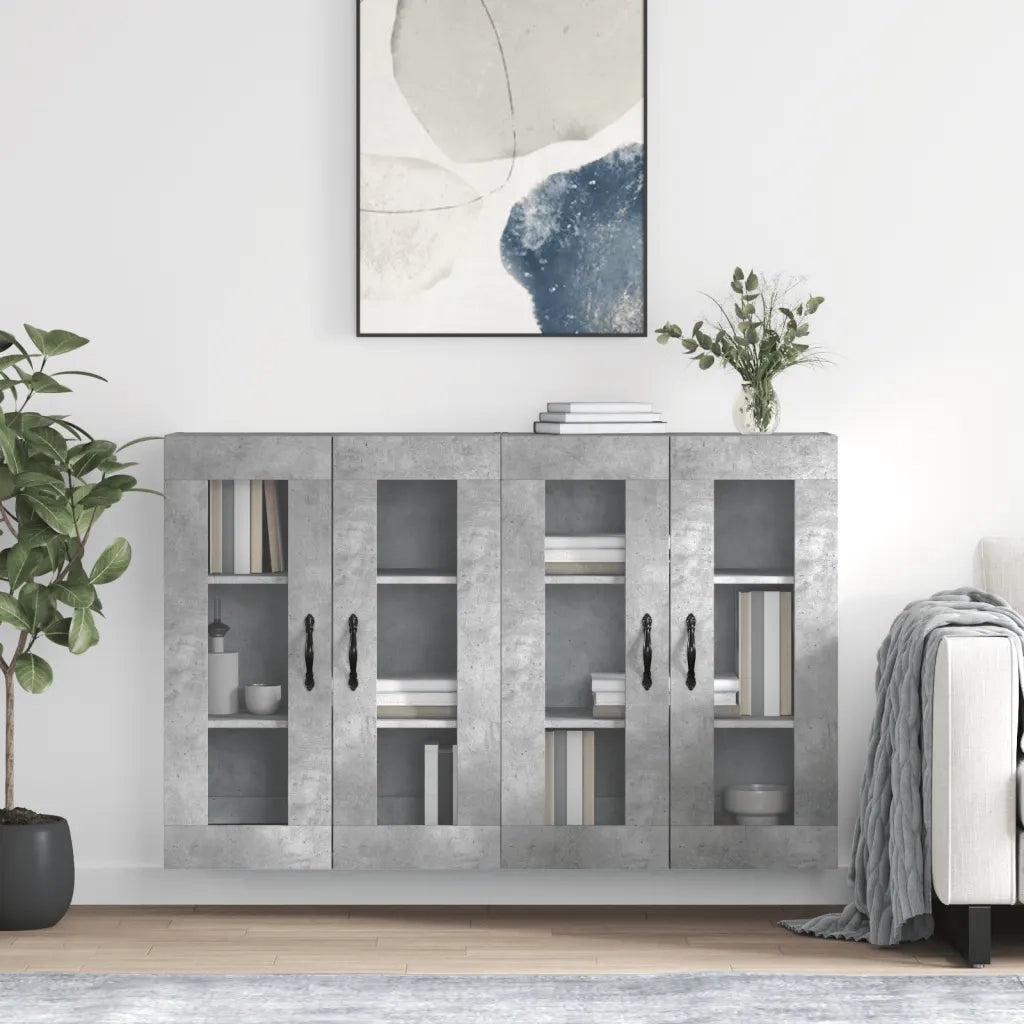Armadietti a Parete 2 pz Grigio Cemento in Legno Multistrato CFW2613964