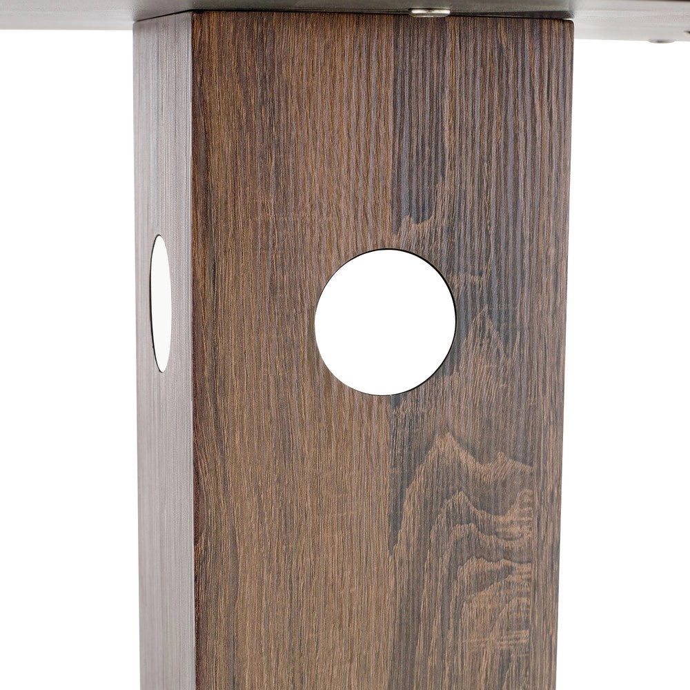Tavolo da Pranzo Rotondo ¨C MINIMAL ¨C Noce, Piano in Legno, Gambe in Metallo, 100cm, 2-4 Persone