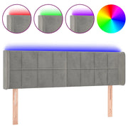 Testiera | Testata Grigio Chiaro a LED 147x16x78/88 cm in Velluto