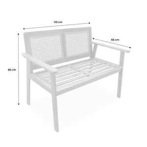 Panca da esterno in acacia a 2 posti, marrone naturale