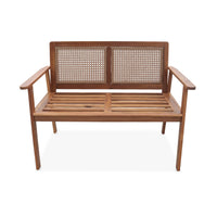 Panca da esterno in acacia a 2 posti, marrone naturale