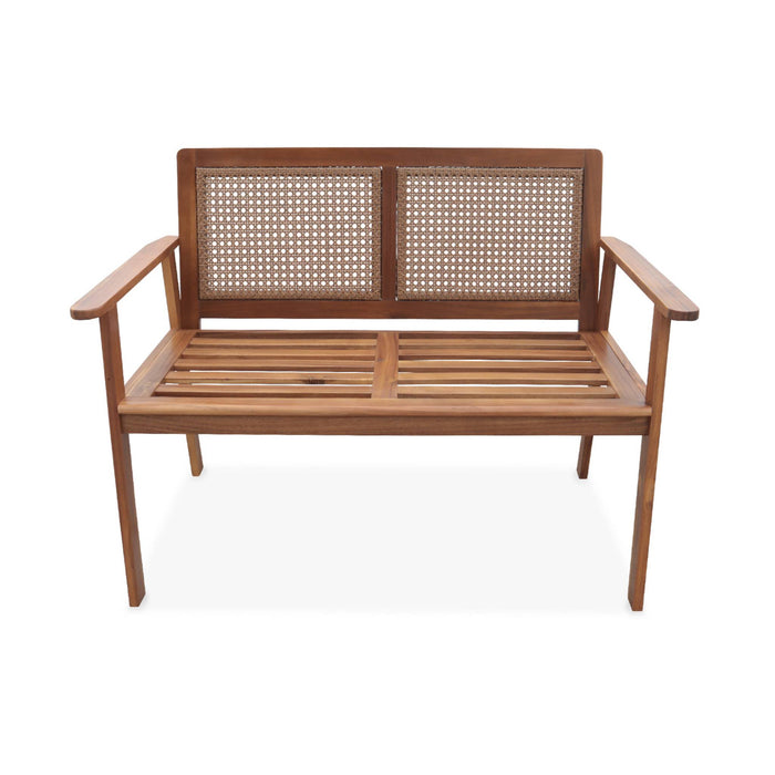 Panca da esterno in acacia a 2 posti, marrone naturale