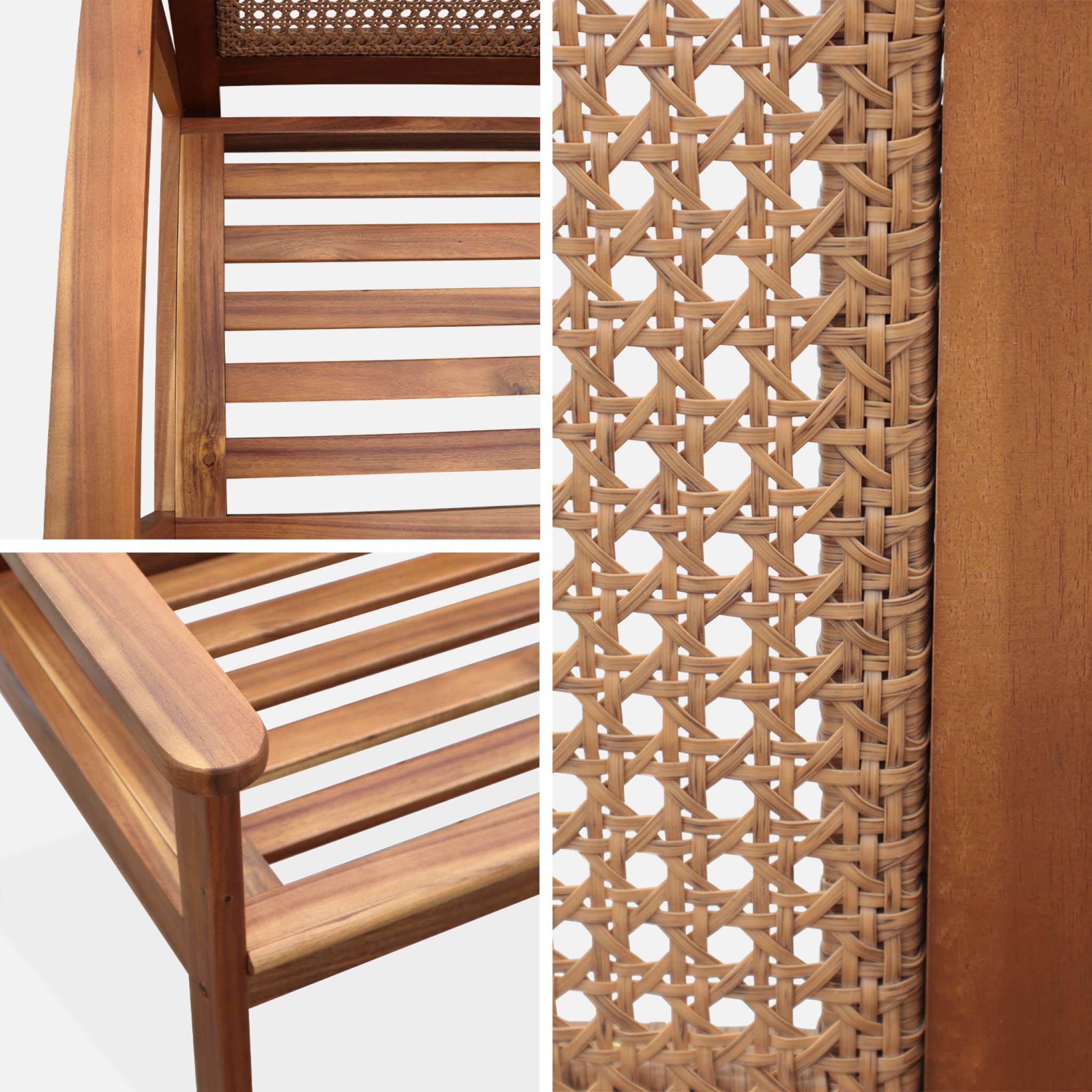 Panca da esterno in acacia a 2 posti, marrone naturale