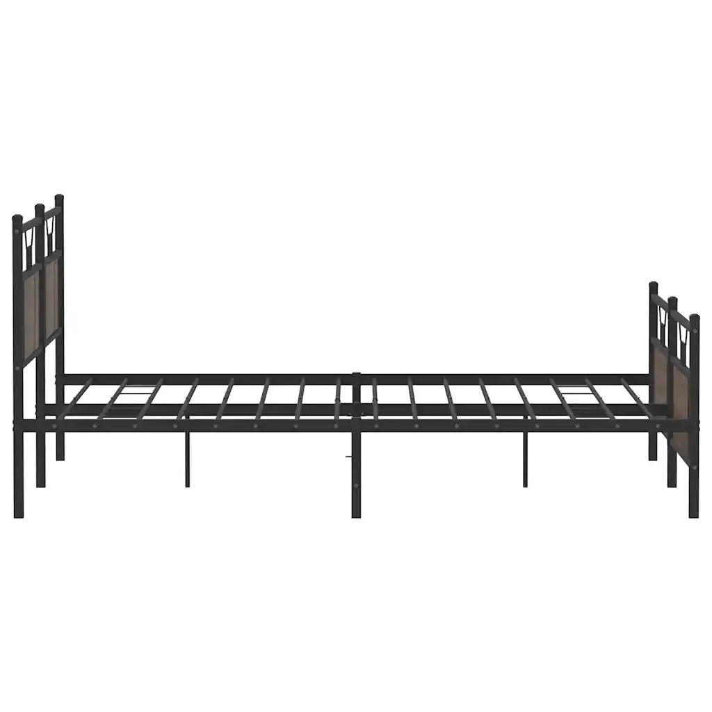 Giroletto senza Materasso in Metallo-Struttura Letto Rovere Marrone 160x200 cm 183666