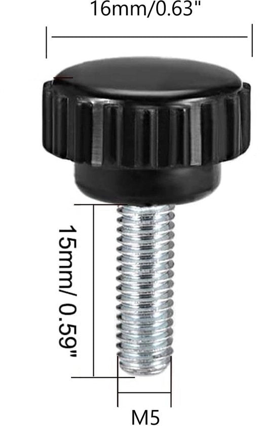 Accessori per tornio - Manopola a vite a passo 5x15mm - 6 pezzi - Accessori per tornio - Materiale bakeliet/karbonio - Resistente all'usura/Corrosione resistente