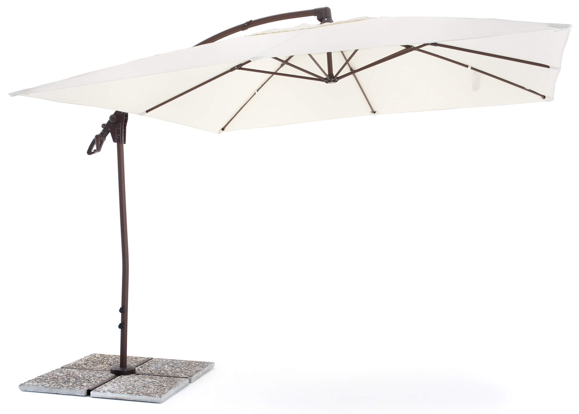 Ombrellone da Giardino Decentrato 3x3m in Alluminio e Poliestere Suitset Ecrù