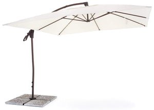 Ombrellone da Giardino Decentrato 3x3m in Alluminio e Poliestere Suitset Ecrù