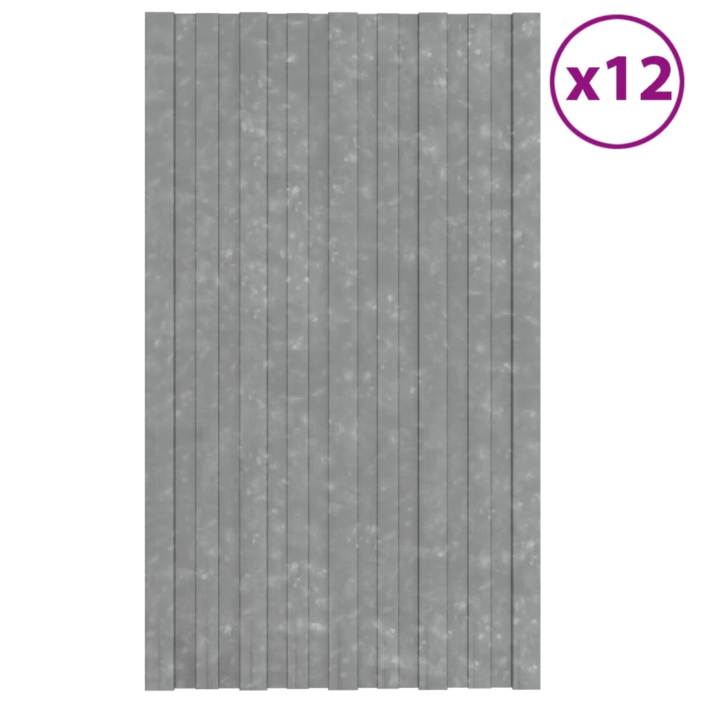 Pannello per tetto 12 pz Argento 80 x 45 cm Acciaio zincato CFW1242625