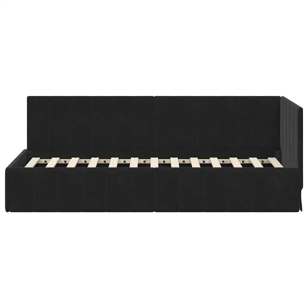 Cornice del letto ad angolo Nero 80 cm x 200 cm Velluto 42016292