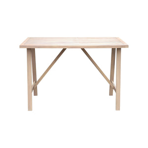 Tavolo alto da giardino in legno di acacia 4 posti, marrone naturale