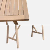 Tavolo alto da giardino in legno di acacia 4 posti, marrone naturale