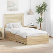 Struttura del letto Rovere Sonoma 90 x 200 cm Legno multistrato