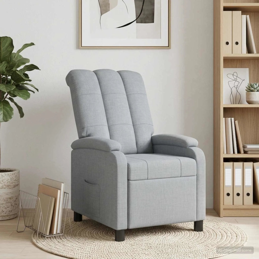 Divano Sedia-Poltrona reclinabile Grigio Chiaro Tessuto 643145