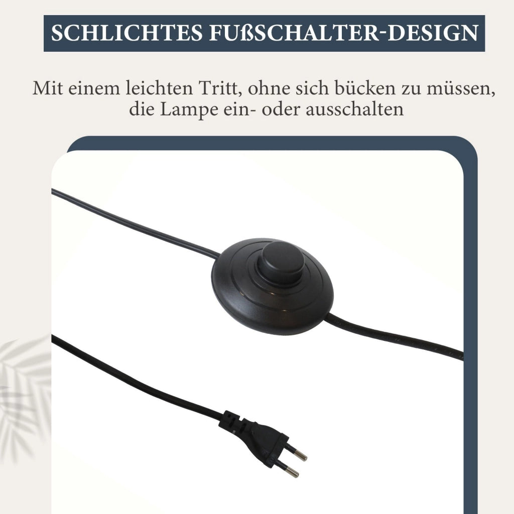 ZMH Lampada da terra moderna 3 luci E27 bianco vetro opalino design industriale vintage interruttore pedale