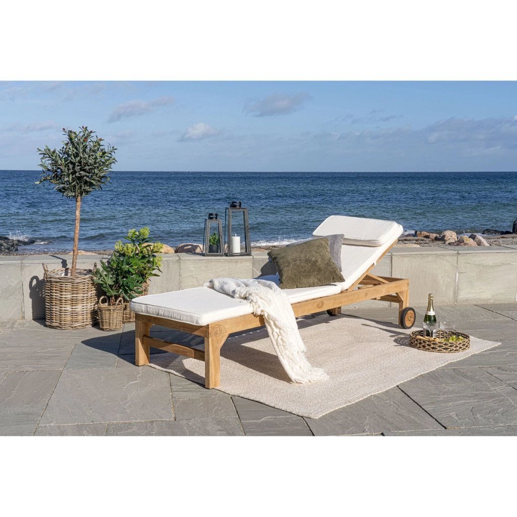Cuscino per Sdraio Andorra, Bianco, Cotone, 200x62x6 cm