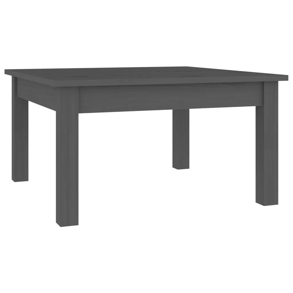 Tavolino da Salotto Grigio 55x55x30 cm Legno Massello di Pino 814231