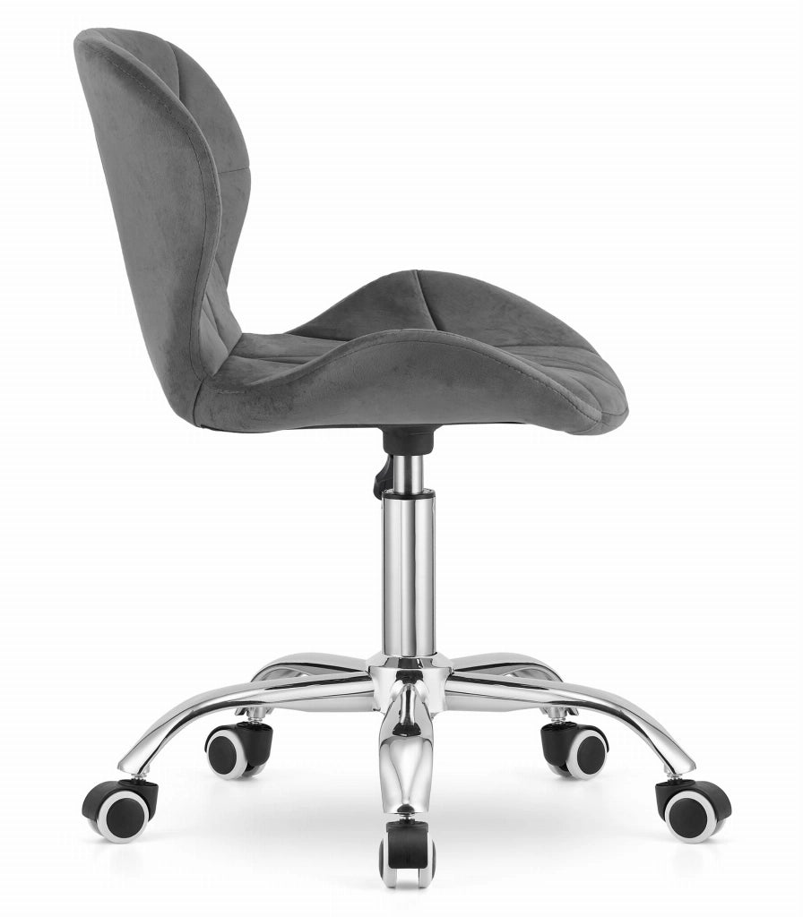 Sedia girevole in velluto Valora AVOLA grigio scuro, design ergonomico