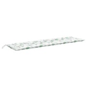 Cuscino Panca da Giardino-Cuscini per panchina da esterno Motivo a Foglie 200x50x7 cm Tessuto