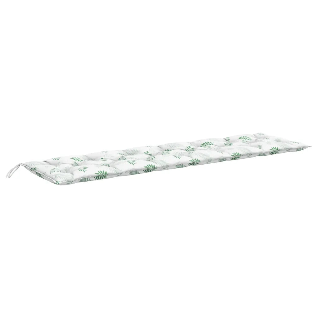 Cuscino Panca da Giardino-Cuscini per panchina da esterno Motivo a Foglie 200x50x7 cm Tessuto
