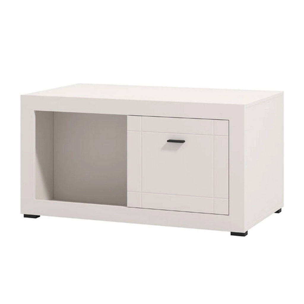 Vervio, Tavolino da Salotto 3 Vani, 101x58x53.5h cm Bianco
