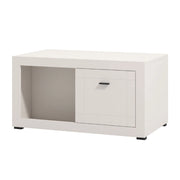 Vervio, Tavolino da Salotto 3 Vani, 101x58x53.5h cm Bianco