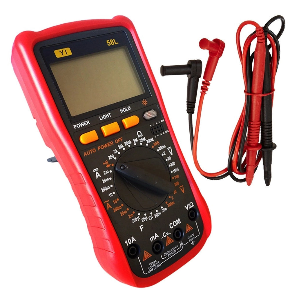Trade Shop - Multimetro Tester Digitale Professionale Volt Ampere Farad Puntali Yi-58l -