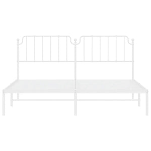 Giroletto con Testiera Metallo Bianco 160x200 cm 373939