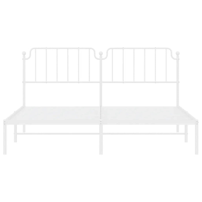 Giroletto con Testiera Metallo Bianco 160x200 cm 373939