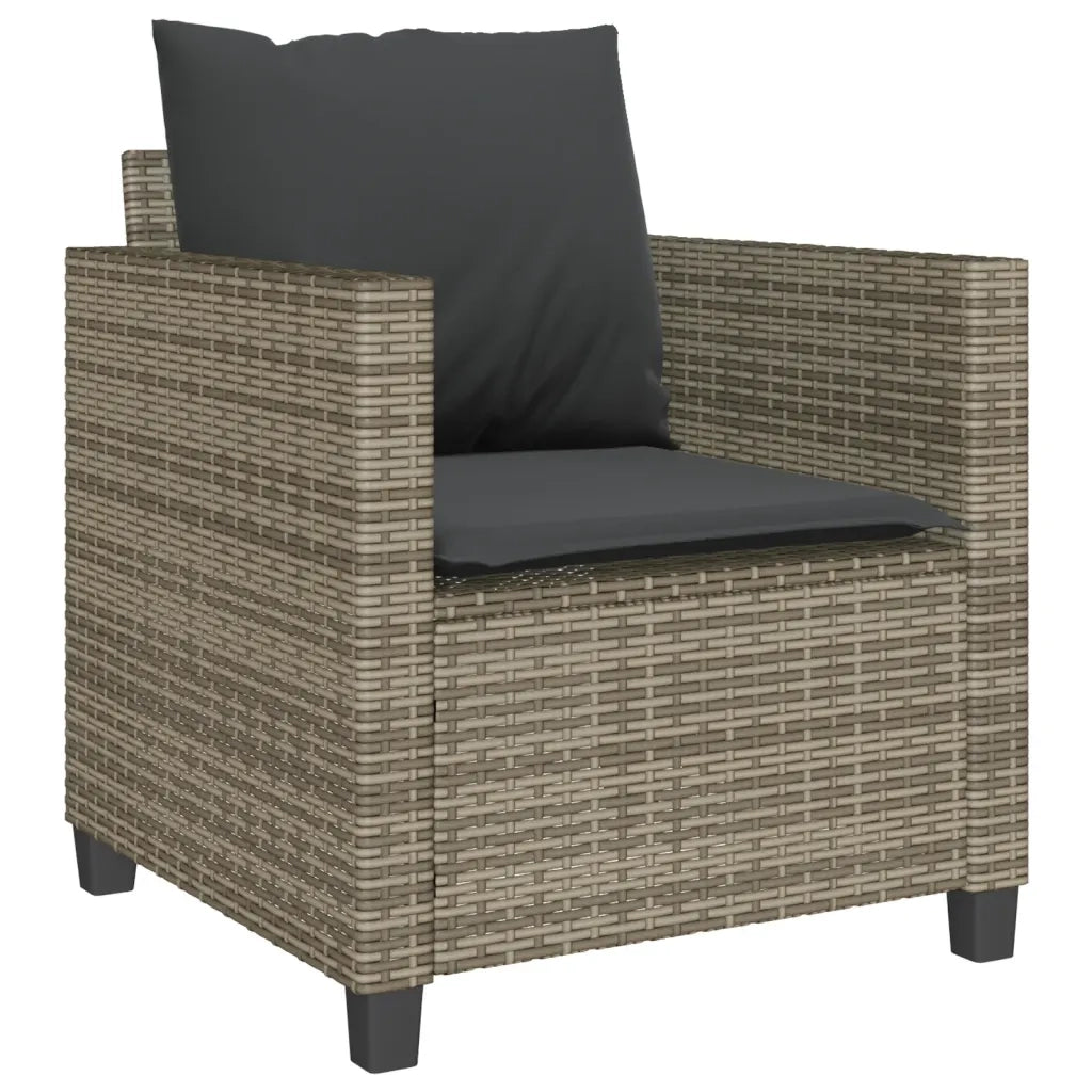 Set da Bistrò 3 pz con Cuscini Grigio in Polyrattan 4003898