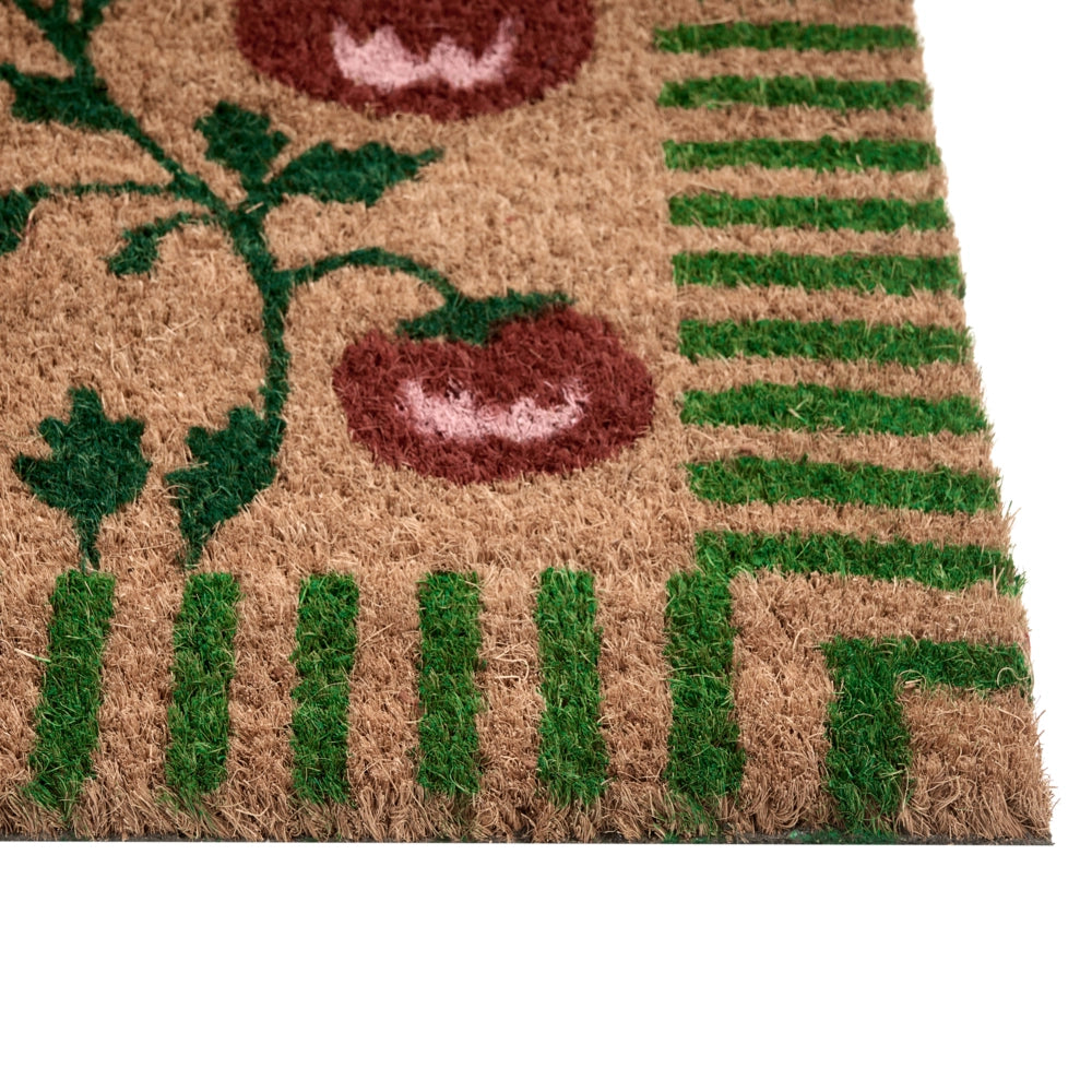 Zerbino in fibra di cocco naturale con fondo antiscivolo in PVC 40 x 60 cm Decorazione Classico Motivo tradizionale a motivi vegetali