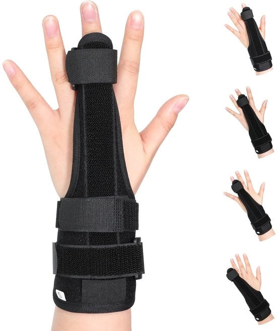 Supporto per dita - Articolo per dita - Dito flessibile - Dito protettivo - Dito sostenitore - Dito supporto - Placca di sostegno in alluminio - Adatto per misura S - Ortesi per dita