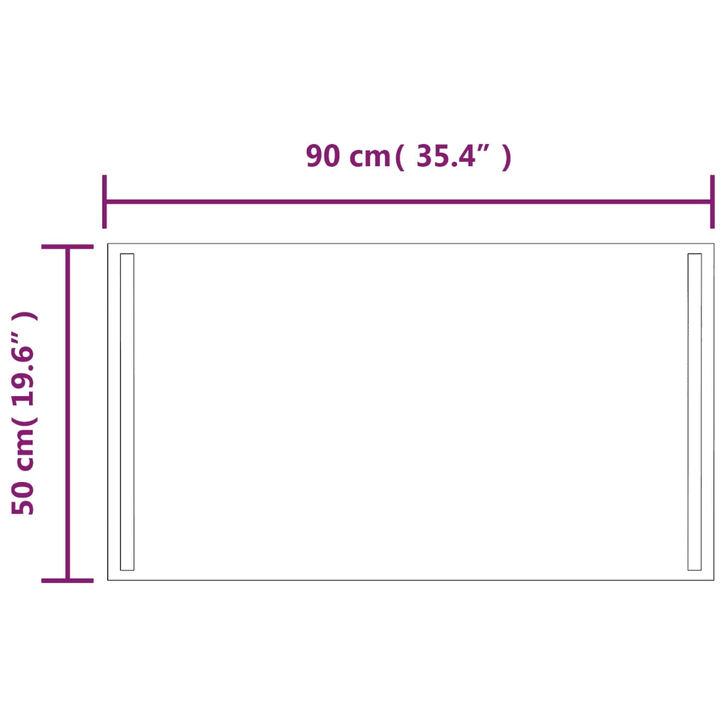 Specchio da Bagno con Luci LED 50x90 cm 3154068