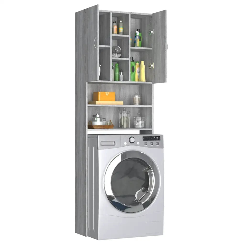 Mobile per Lavatrice Grigio Sonoma 64x25,5x190 cm CFW1955385